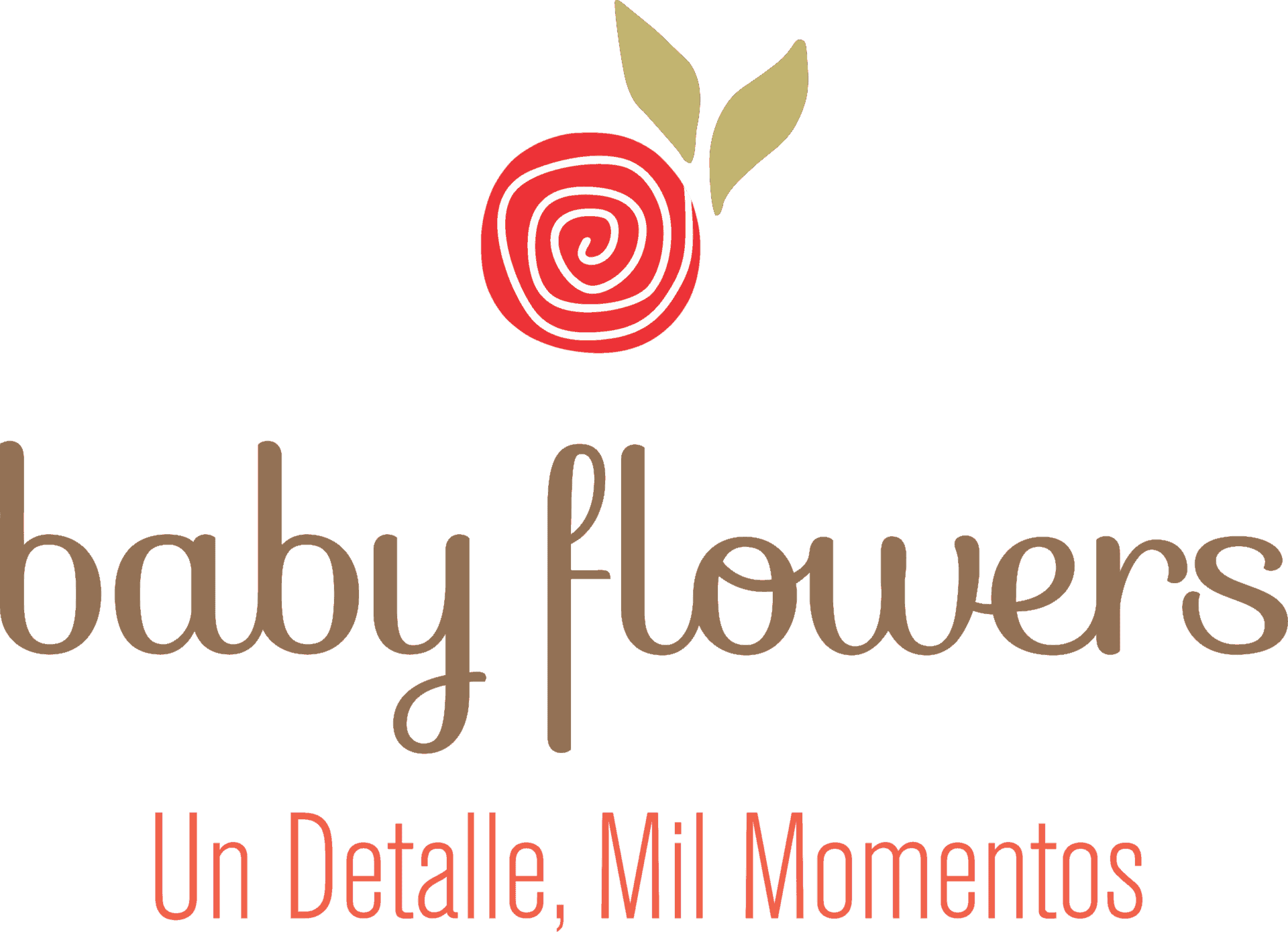 Logo Baby Flowers con lema, fondo transparente